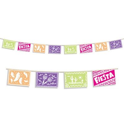 Beistle 54541 8" X 12' Picado Style Fiesta Banner