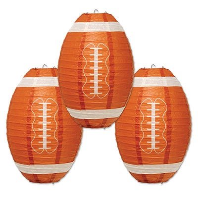 Beistle 54560 3-CT 11" Football Paper Lanterns