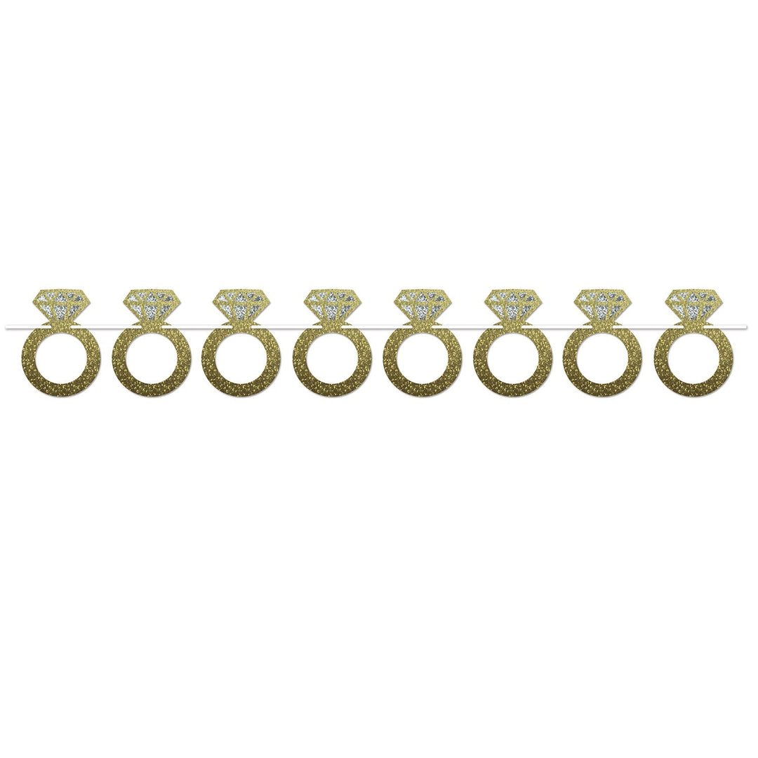Beistle 54935 Diamond Rings Streamer 6" x 6'