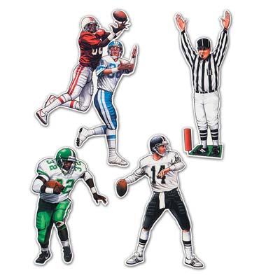 Beistle 55174 Football Figure Cutouts 17" - 20"
