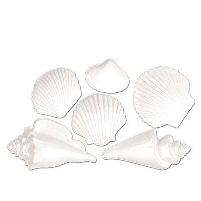 Beistle 55175 White Plastic Seashells