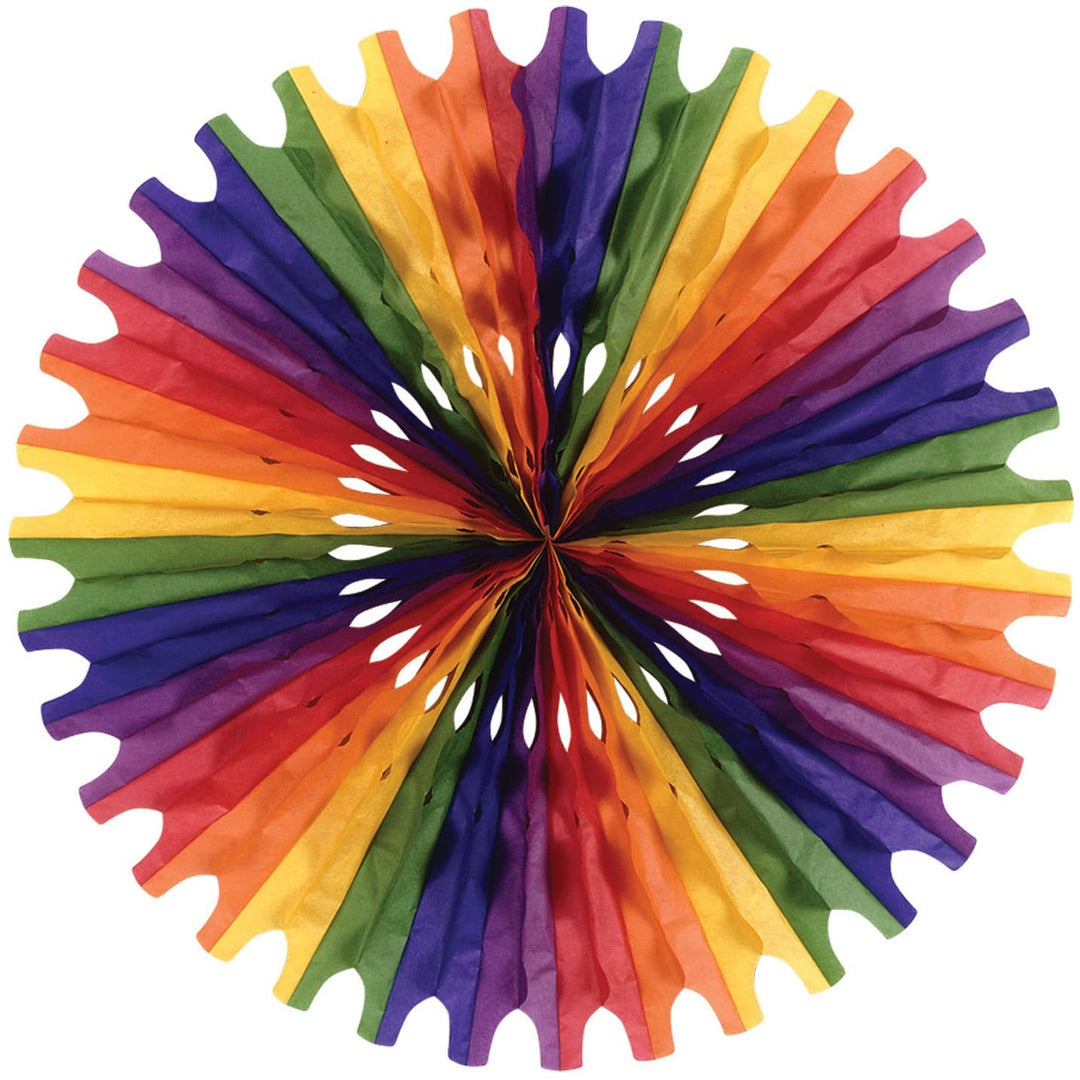 Beistle 55293-RB 25" Rainbow Tissue Fan
