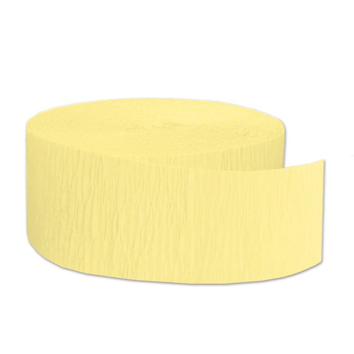 Beistle 55336-Y Yellow Crepe Streamer - 1.75" x 85'