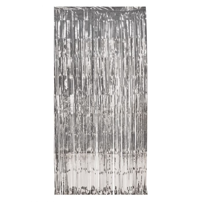 Beistle 55410-S 3' x 8' Silver Metallic Curtain
