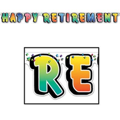 Beistle 55726 5" x 5' Happy Retirement Streamer