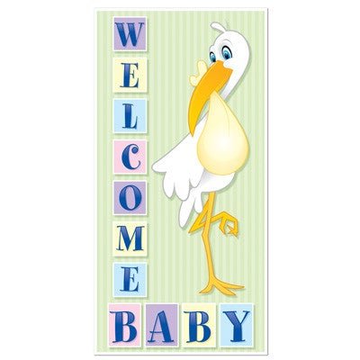Beistle 57092 30"X5' Welcome Baby Door Cover
