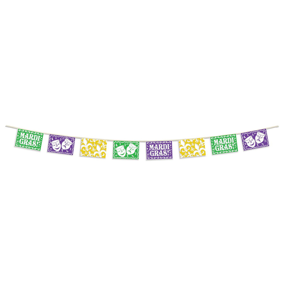 Beistle 59230 Mardi Gras Picado Style Pennant Banner