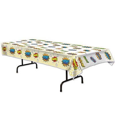 Beistle 59894 Plastic Hero Tablecover 54" x 108"