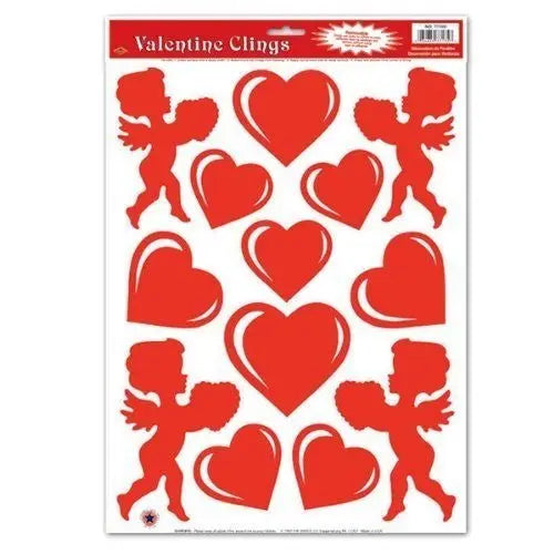 Beistle 77128 Heart & Cupid Window Clings