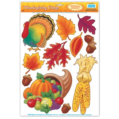 Beistle 99127 Thanksgiving Clings 11 Count