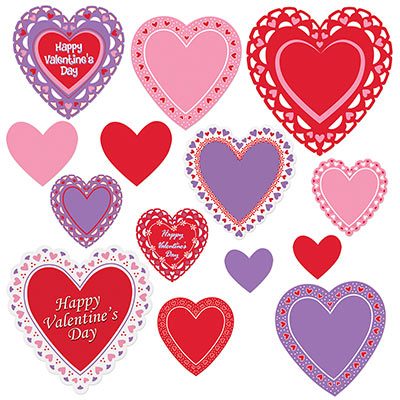 Beistle BE70080 Heart Cutouts 14 Count