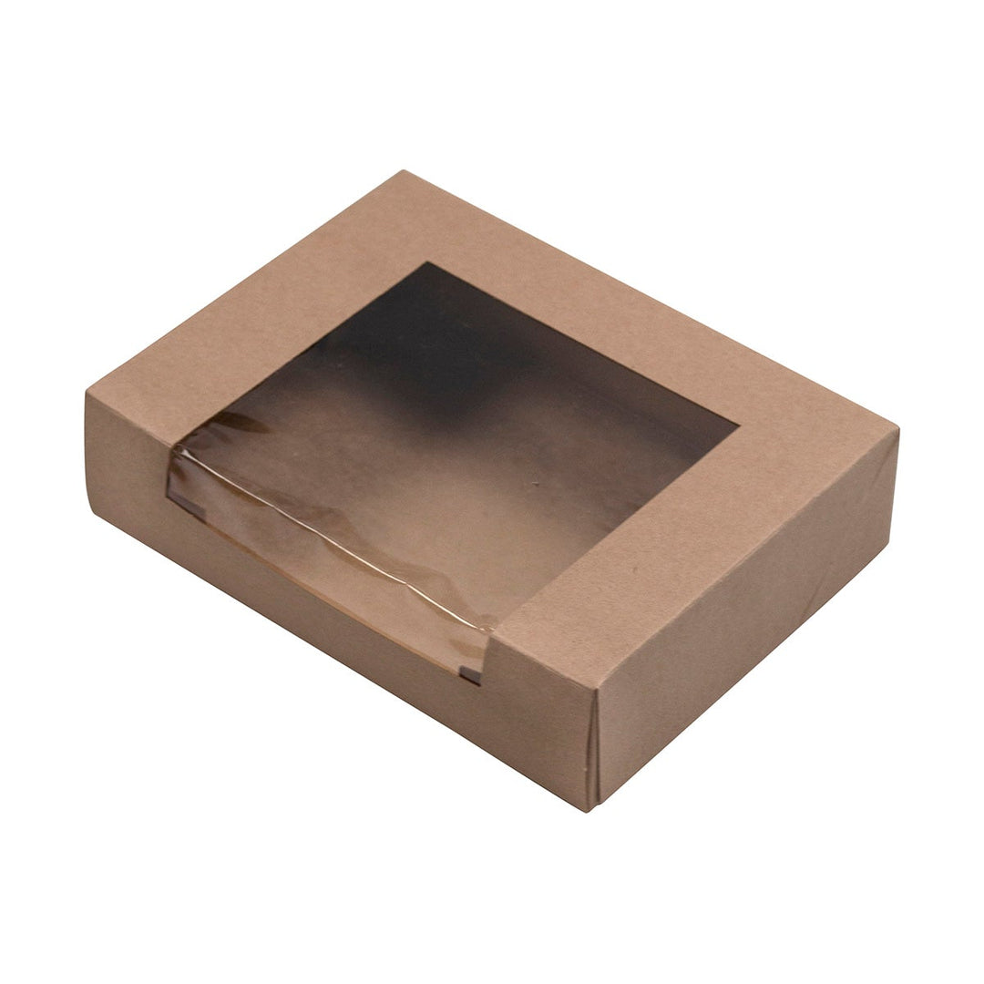 BOXit Brown Kraft Bakery Boxes With Window 8x6x2 175/Bundle