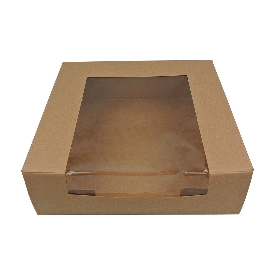 BOXit Brown Kraft Cake Boxes With Window 8x8x2.5 150/Bundle