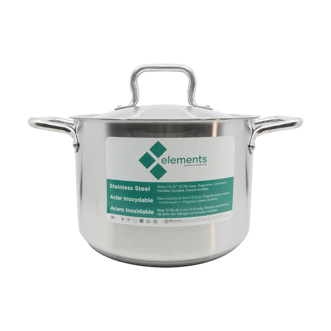 Browne 5733912 Stainless Steel Stock Pot with Lid 12 Qt