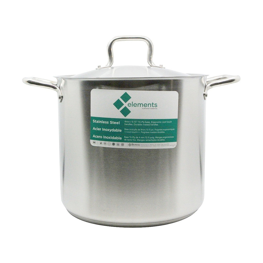 Browne 5733960 Stainless Steel Stock Pot with Lid 60 Qt