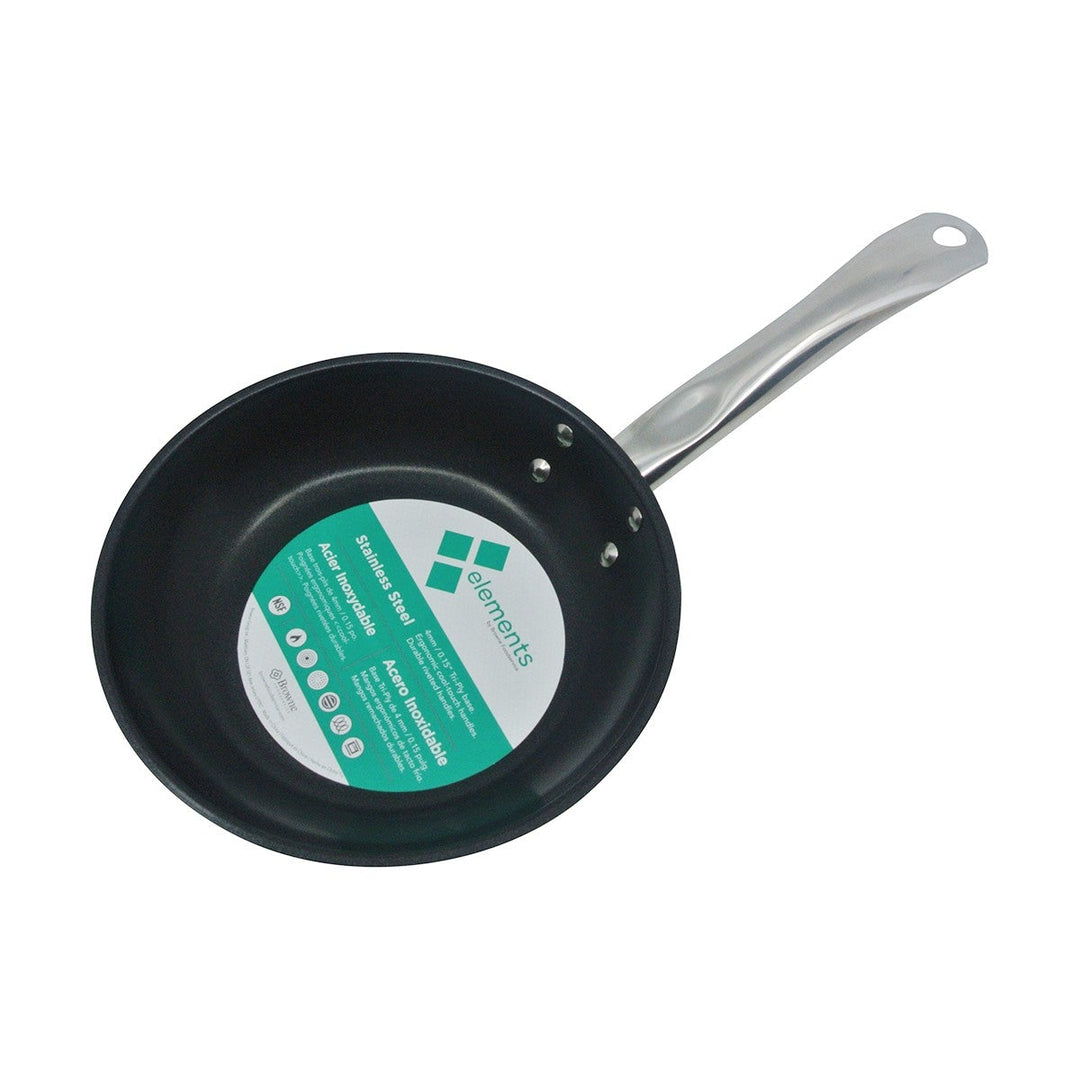 Browne Foodservice Elements 5734058 Teflon Select Stainless Steel Fry Pan 8"