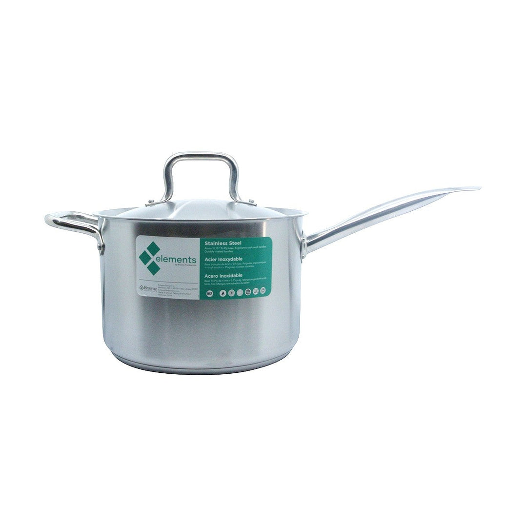 Browne Foodservice 5734037 Stainless Steel Sauce Pan with Lid 7.6 qt