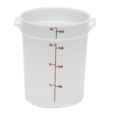 Cambro RFS4-148 4 Qt Round Container White Poly