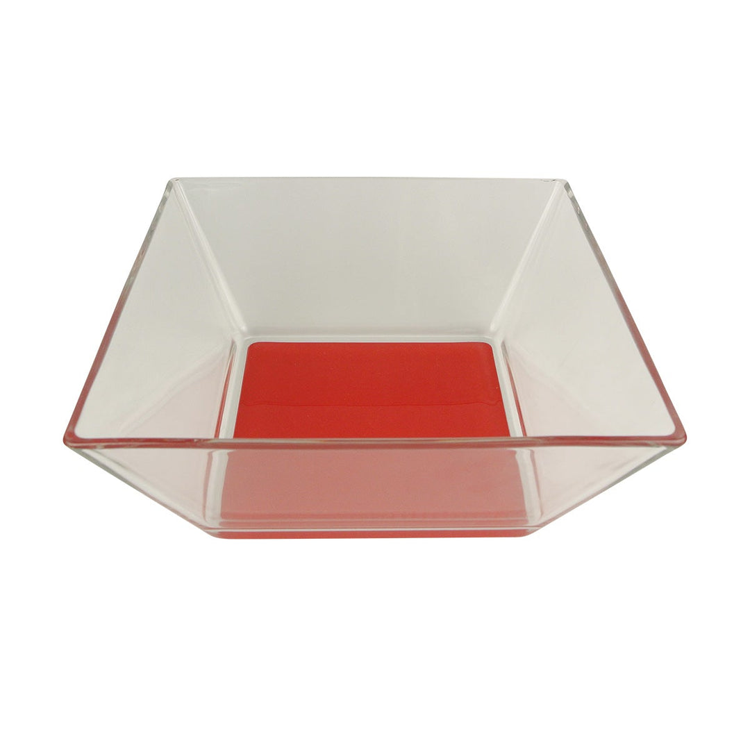 Cardinal D6242 7" Glass Square Mix Up Burgundy Bowl