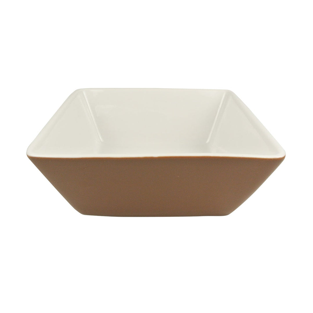 Cardinal R0486 7" Porcelain Square Mix Up Bowl Chocolate