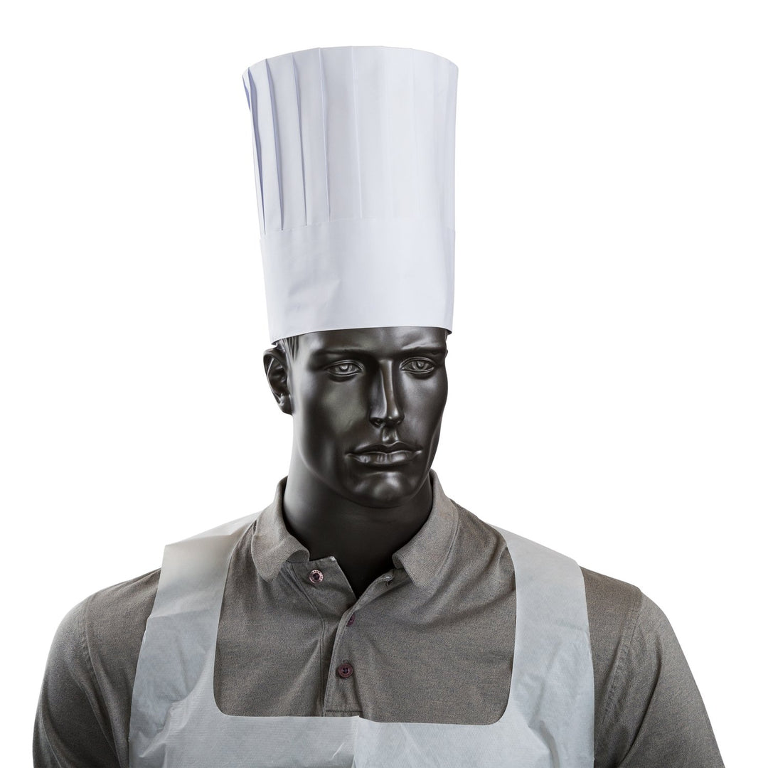 AmerCareRoyal Paper RCH9 9" Pleated Paper Chef Hat with Comfort Band, 24/Pack