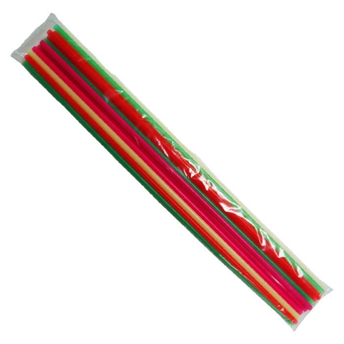 20" Assorted Neon Luau Straws – Extra Long Party Straws