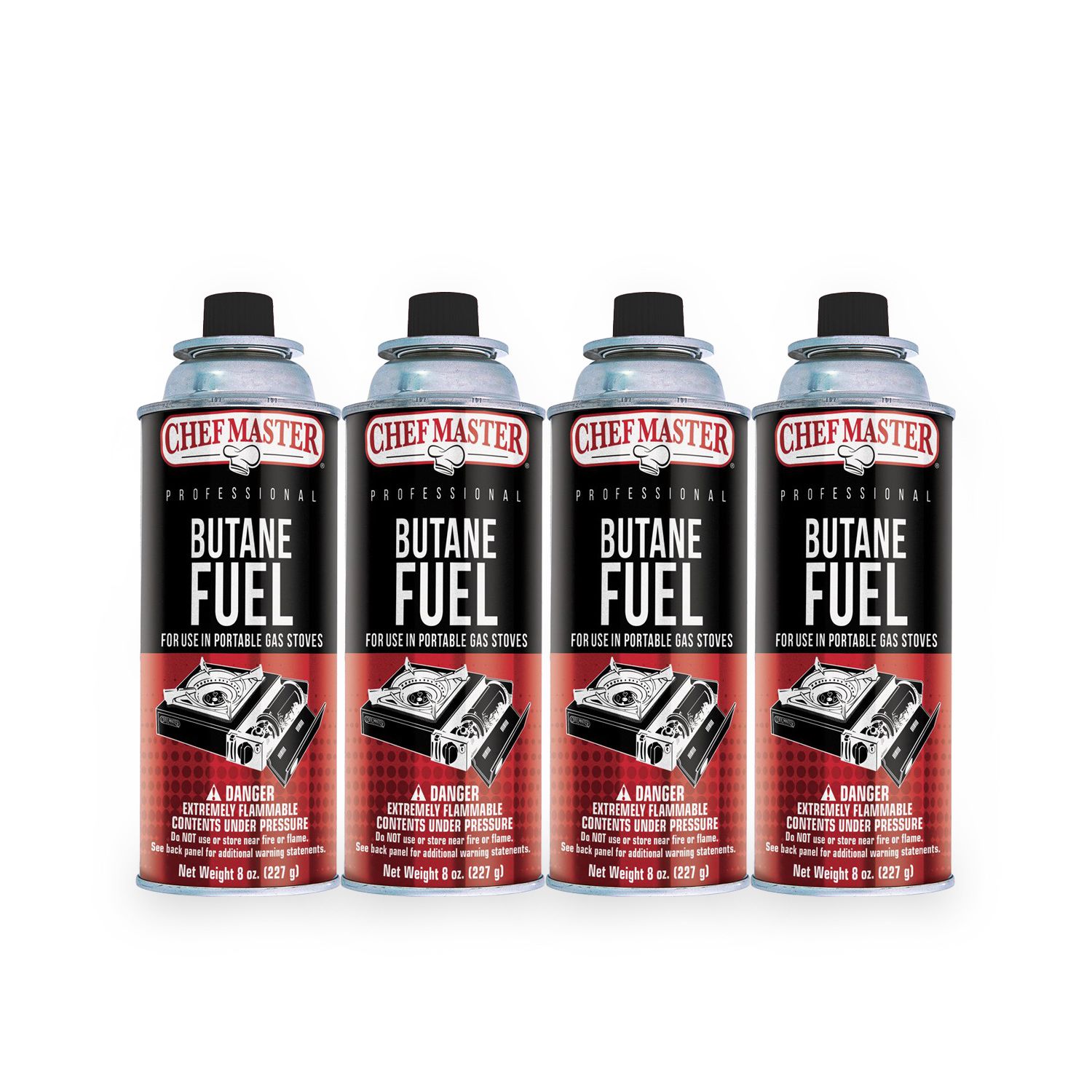 Chef Master 40062B 8 oz Butane Fuel 4/Pack