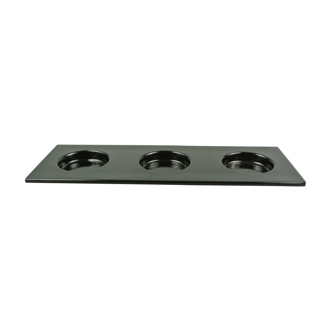Cheforward Create Rectangle Black 3-Section Tray Melamine