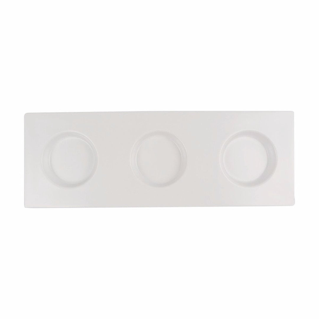 Cheforward Create Rectangle White 3-Section Tray Melamine