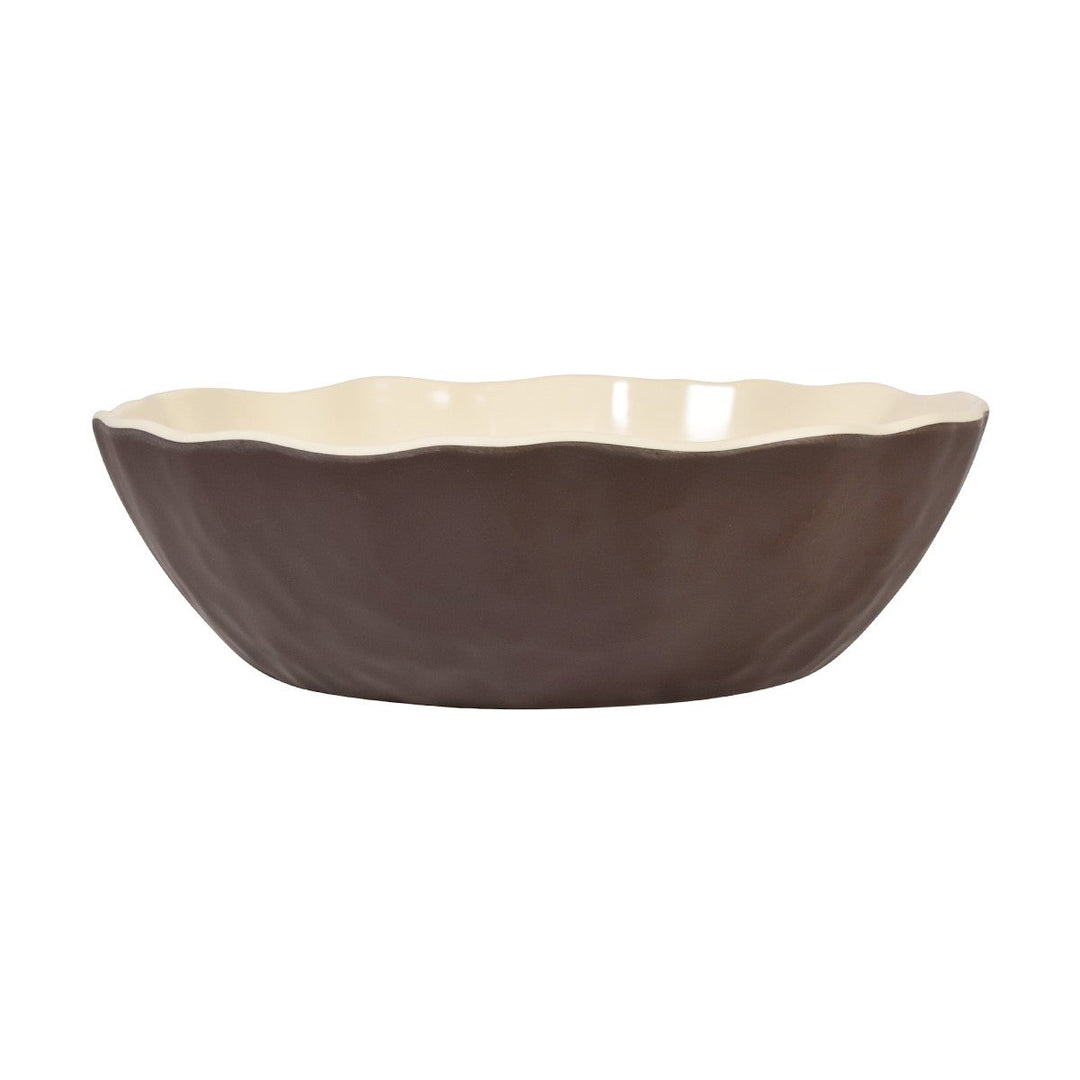 Cheforward Intrigue Round Chocolate Two Tone Bowl 80 oz