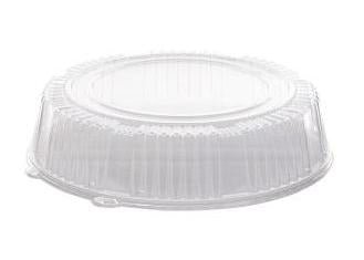 CaterLine A14PETDM 14" Round Clear Dome Lids for CheckMate Trays