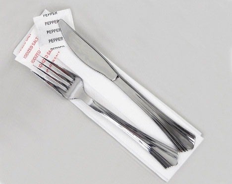 WNA REFKIT2 Comet Reflections Fork Knife Salt Pepper Napkin Kit 125/Case