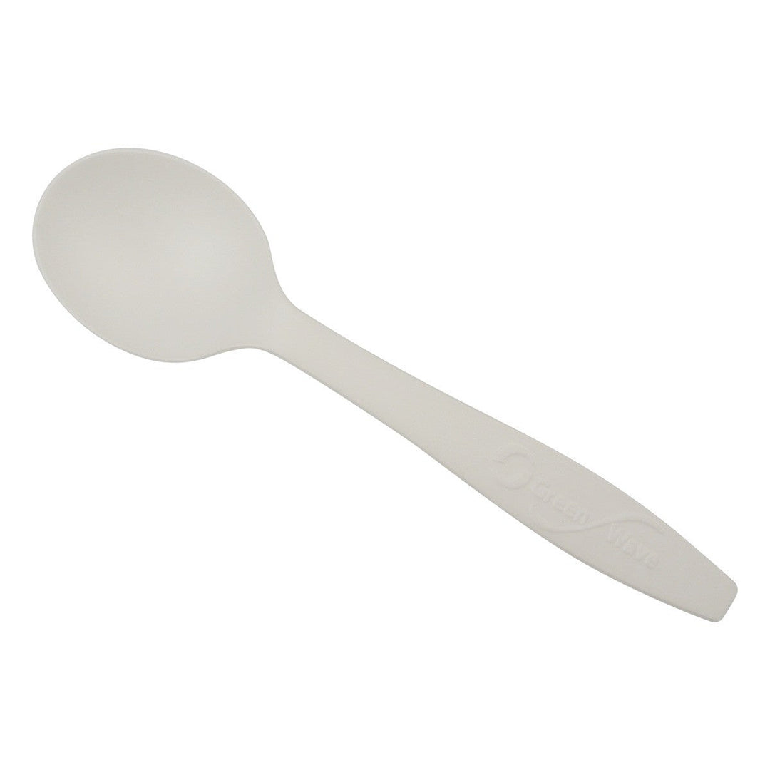 Greenwave SSPOON-WHT White Compostable Soup Spoon
