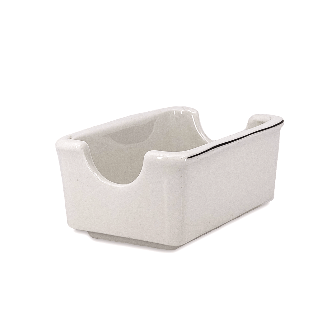 Continental 50CCBLK085 White with Back Line Sugar Packet Holder 4.75"