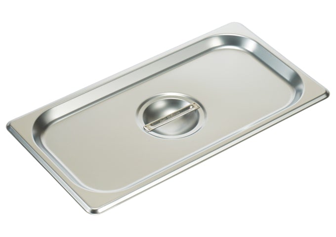 Winco SPSCT Solid Stainless Steel Cover For 1/3 Size Steam Table Pan