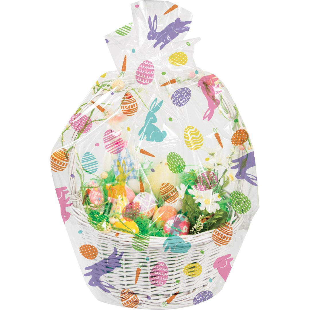 Creative Converting Easter Eggs Print Basket Bag 24" x 25"