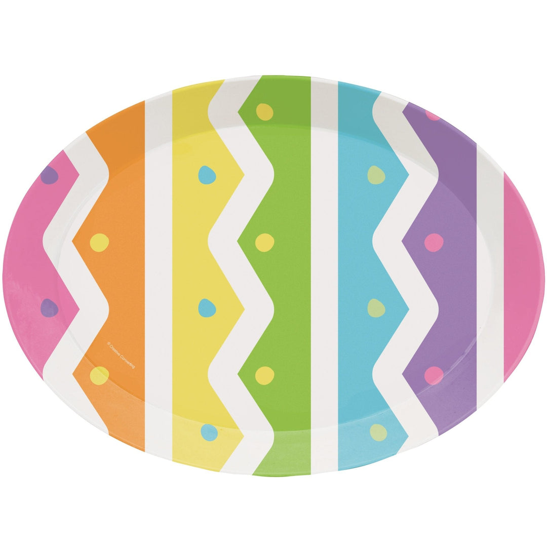 Creative Converting 356173 Easter Egg Plastic Serving Tray 10" x 13.25"