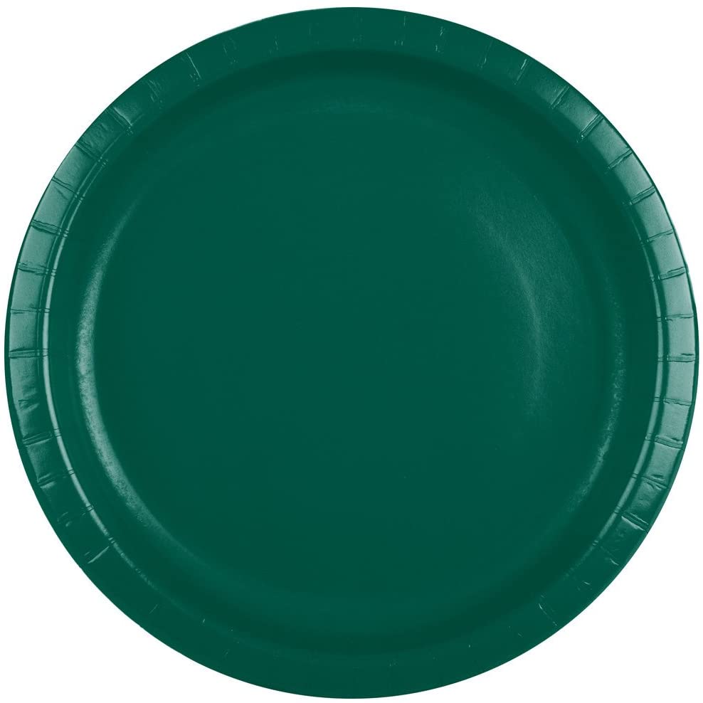 Creative Converting 10" Round Hunter Green Paper Plates, 240/Case