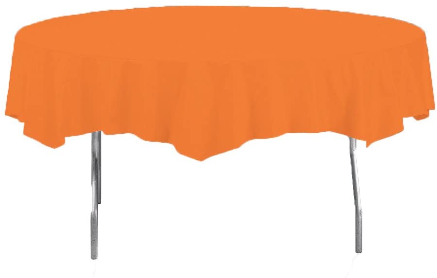 Creative Converting Round Sunkissed Orange 82" Plastic Table Covers