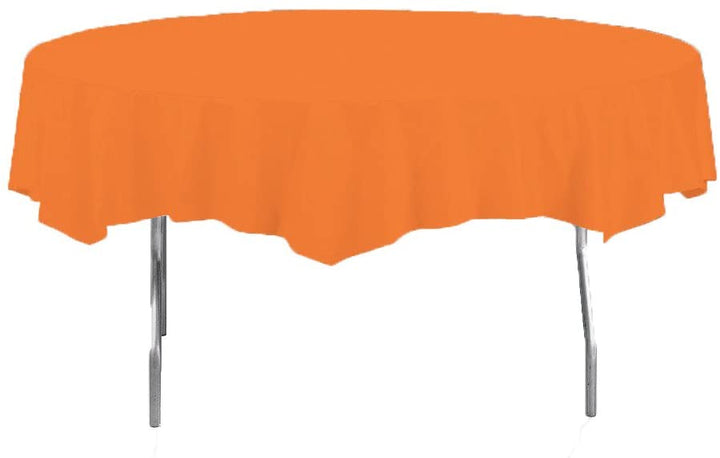 Round Sunkissed Orange 82" Plastic Table Covers