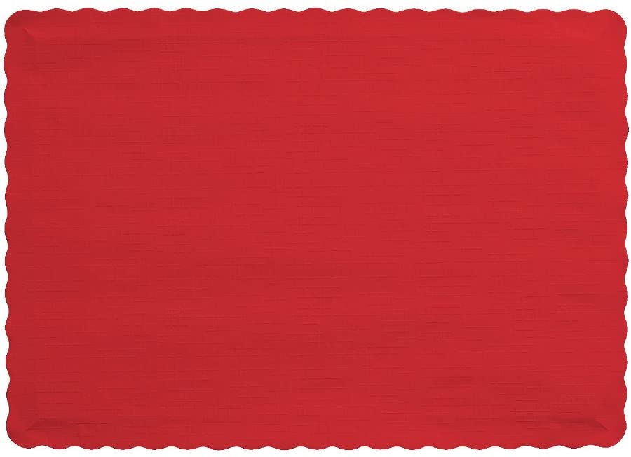 Creative Converting 863548B 9.5" x 13.375" Classic Red Paper Placemats, 600/Case