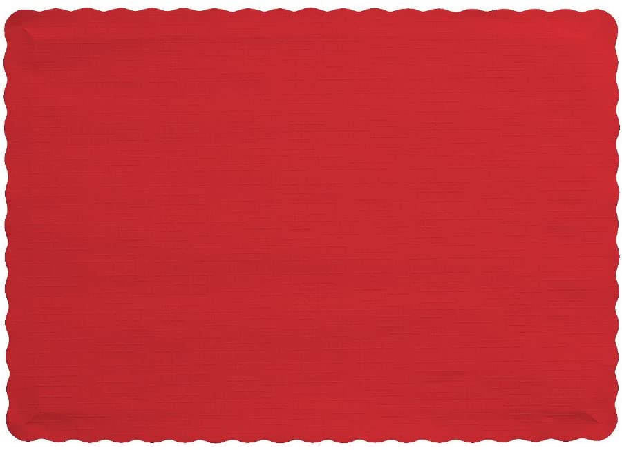 Creative Converting 863548B 9.5" x 13.375" Classic Red Paper Placemats, 600/CaseShopAtDean