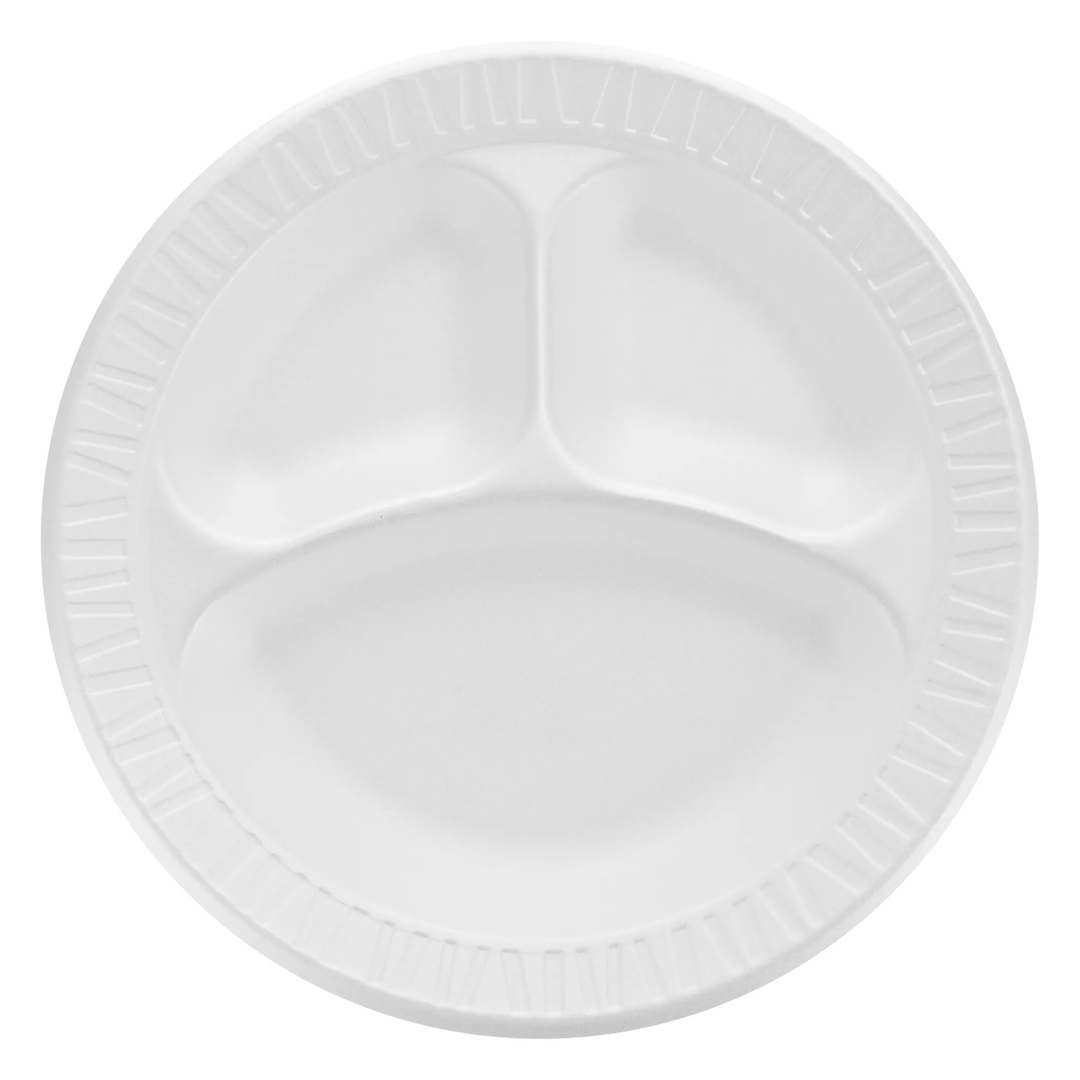 Dart 10CPWCR 10.25" Concorde White Sectioned Foam Plate
