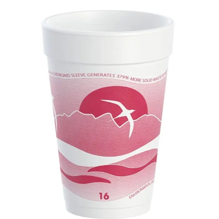 Dart 16J16H 16 Oz Horizon Print Hot/Cold Foam Cup