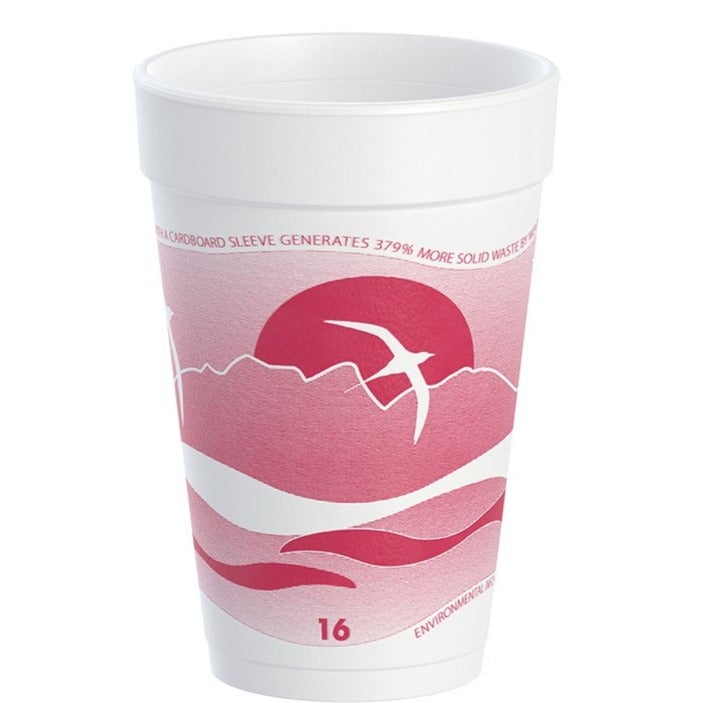 Dart 16J16H 16 Oz Horizon Print Hot/Cold Foam Cup