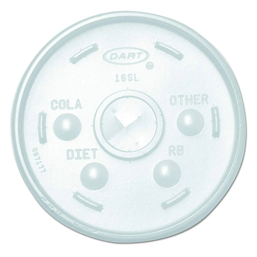 Dart 16SL 16 Oz Translucent Straw Slot Lid