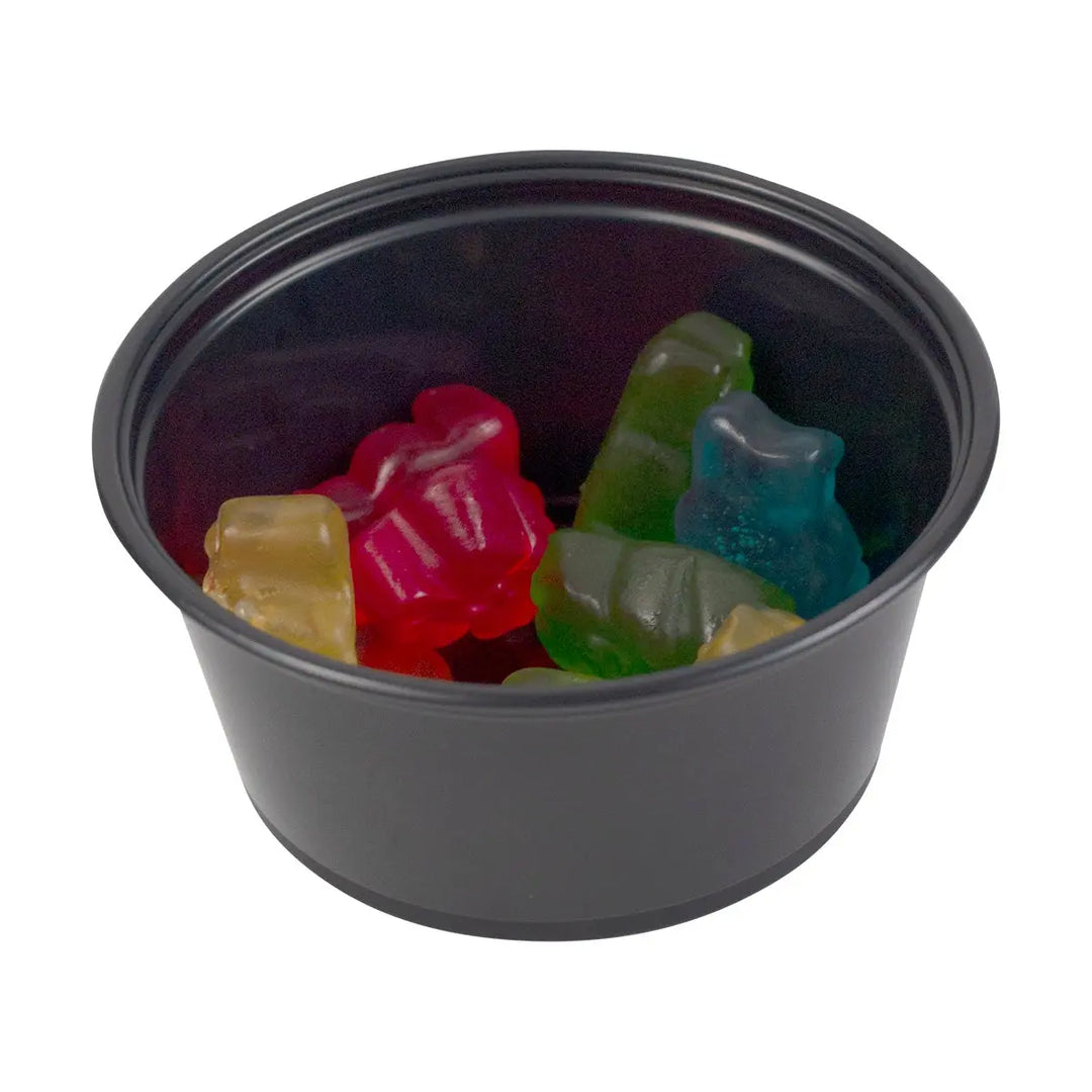 Dart 325PCBLK 3.25 Oz Black Plastic Souffle Cup