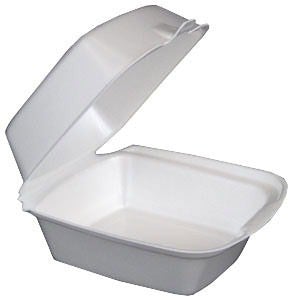 Dart 50HT1 5" White Foam Hinged Lid Container