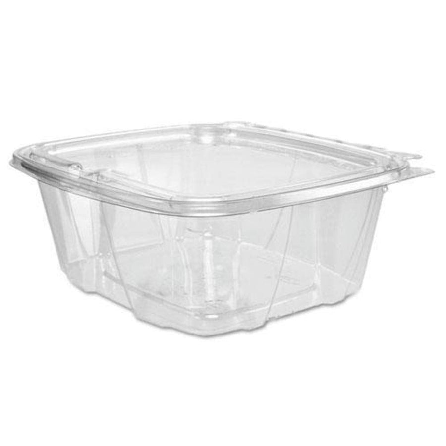 Dart ClearPac SafeSeal CH64DEF 64 oz Clear Plastic Tamper Evident/Resistant Container with Flat LidShopAtDean
