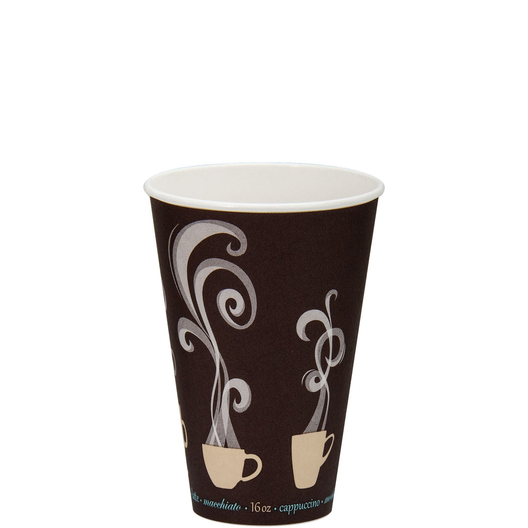 Dart ThermoGuard DWTG16ST Double Wall 16 oz Paper Cup with Steam Design